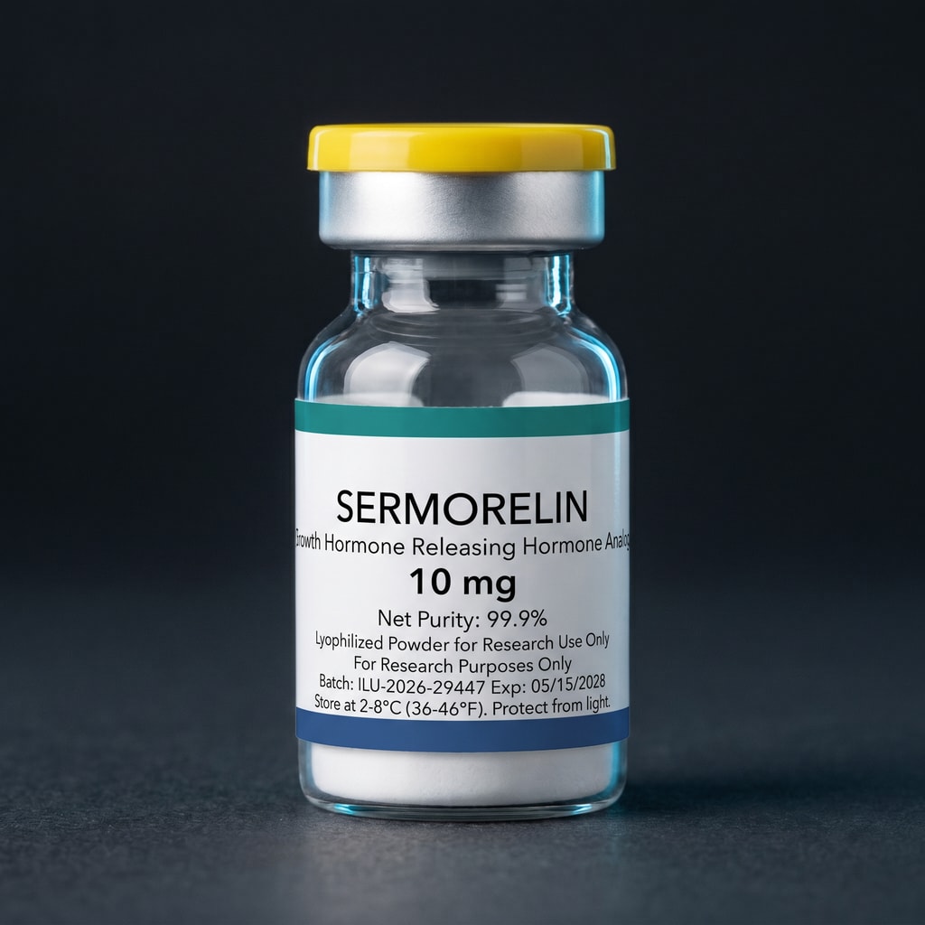 Sermorelin Acetate research peptide vial